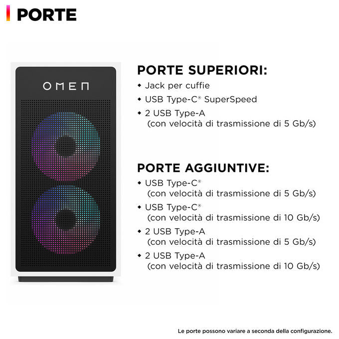 HP OMEN 35L Gaming Desktop GT16-0038nl Intel Core Ultra 7 32 GB DDR5 RTX 5080 Windows 11 Nero