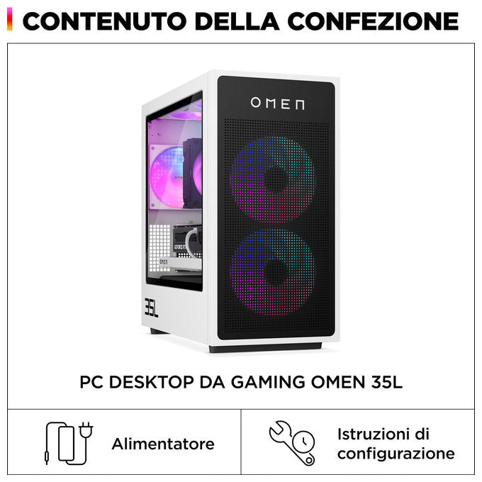 HP OMEN 35L Gaming Desktop GT16-0038nl Intel Core Ultra 7 32 GB DDR5 RTX 5080 Windows 11 Nero