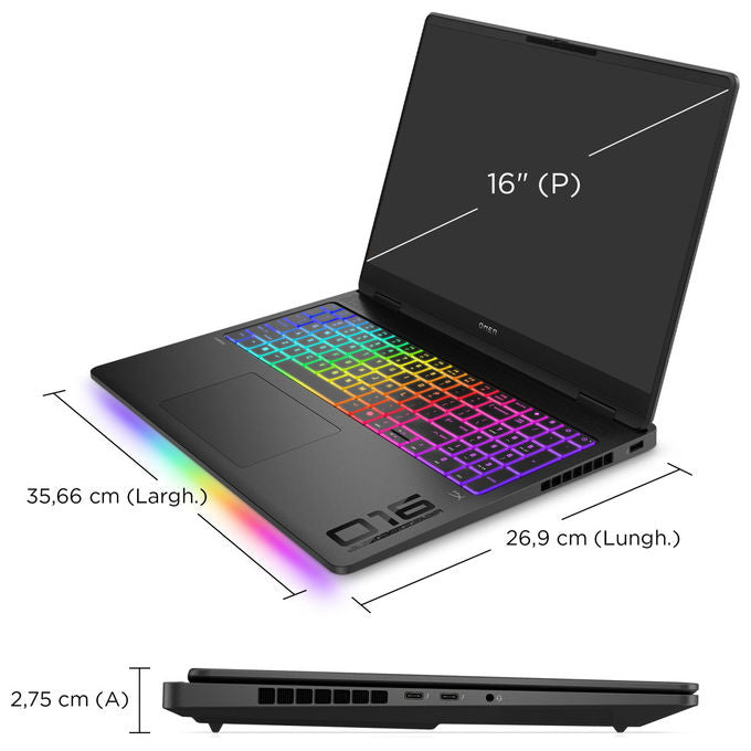HP OMEN MAX Gaming Laptop 16-ah0012nl Intel Core Ultra 7 32 GB RAM 1 TB SSD NVIDIA GeForce RTX 5080 Nero