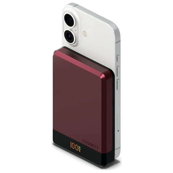 Cygnett Power Bank MagSlim 10000 mAh Ricarica Wireless Ciliegia