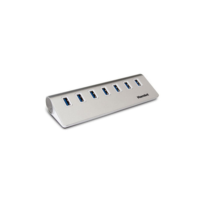 Hamlet Hub USB 3.0 a 7 Porte in Alluminio con Adattatore USB-A + USB-C