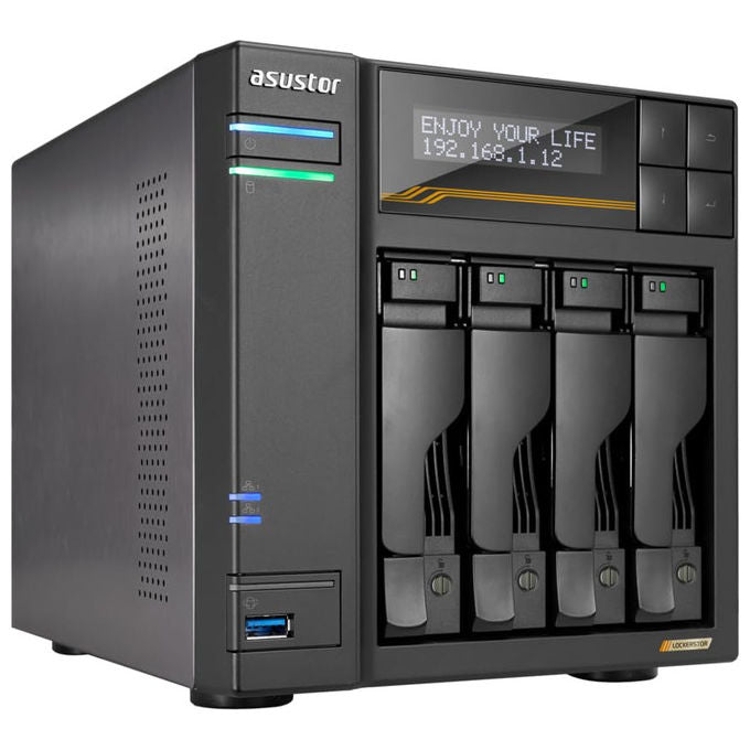 Asustor Lockerstor 4 Gen3 AS6804T Nas 4 Alloggiamenti 16GB RAM 2x10GbE 2x5GbE