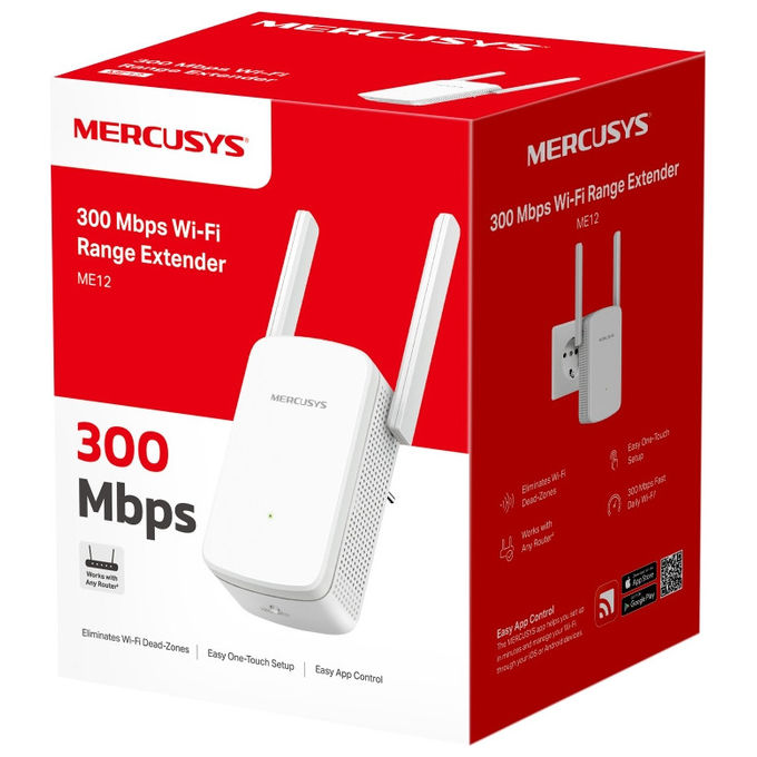 Mercusys Range Extender Wi-Fi N300 300 Mbps Bianco