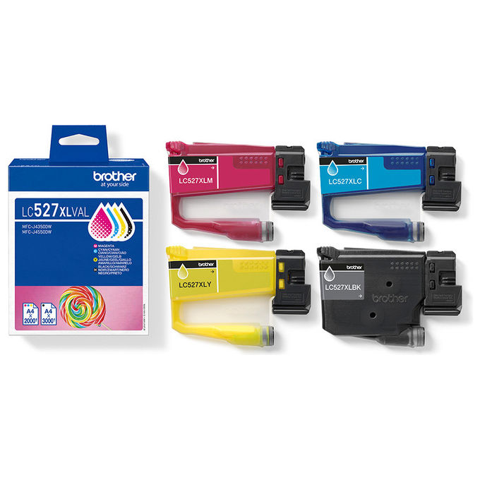 Brother Cartuccia Inchiostro LC527XLVAL 4 Pezzi Originale XL Nero Ciano Magenta Giallo