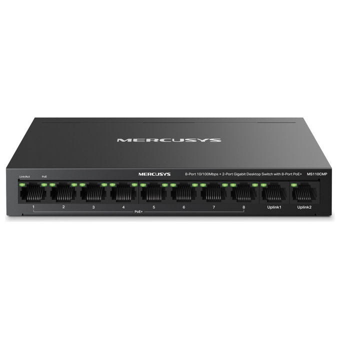 Mercusys Switch di Rete 10 Porte Fast Ethernet PoE Nero