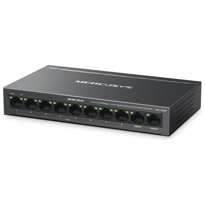 Mercusys Switch di Rete 10 Porte Fast Ethernet PoE Nero
