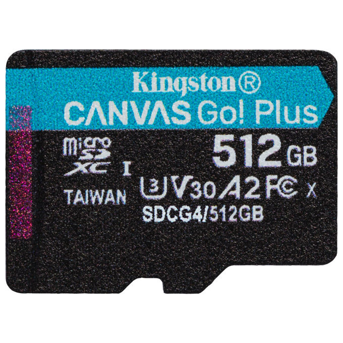 Kingston Technology Scheda MicroSDXC 512GB Canvas Go Plus A2 U3 V30