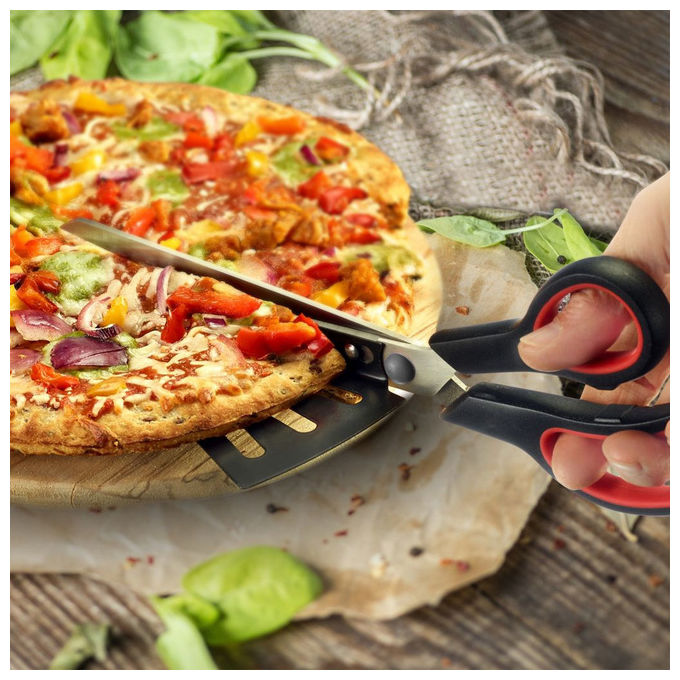 Westmark Forbici per Pizza Antonio Acciaio Inox Manico Nero e Rosso