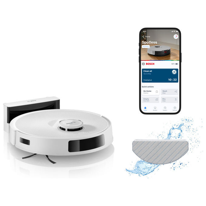 Bosch Robot Aspirapolvere e Lavapavimenti Spotless Advanced BCRC2W Bianco