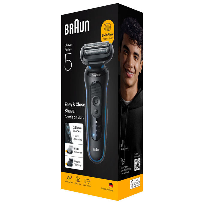 Braun Rasoio Elettrico Series 5 52-B1650S Trimmer WetandDry Blu