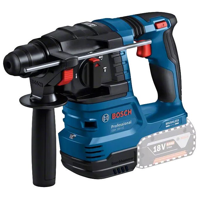 Bosch Martello Perforatore a Batteria GBH 18V-22 Professional 18V 2 Batterie Incluse