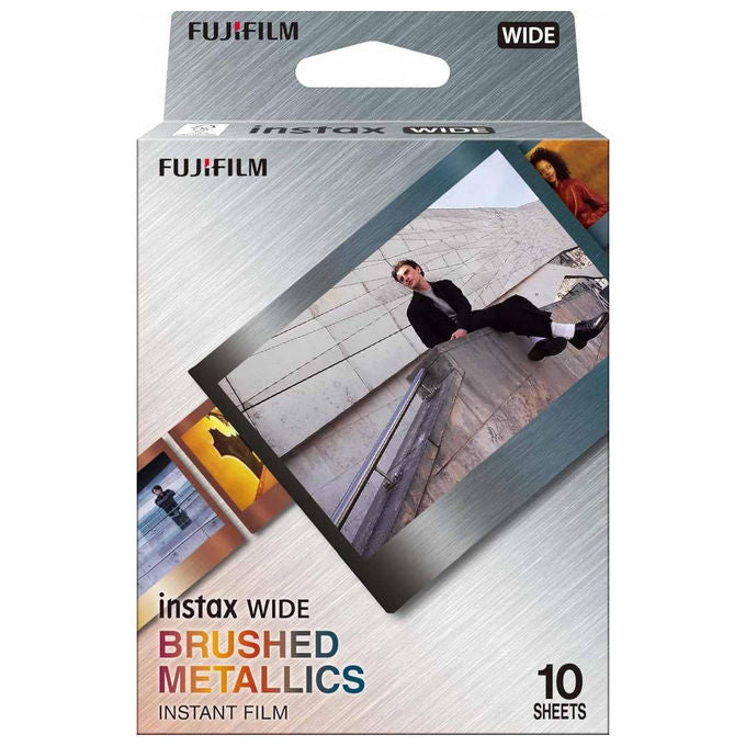 Fujifilm Instax Wide Pellicola Colori Bordo Metallo Spazzolato 10 Fogli