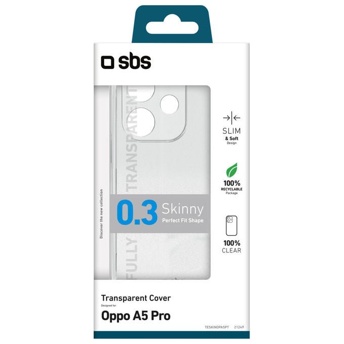 Sbs Cover Skinny Trasparente Custodia per Oppo A5 Pro