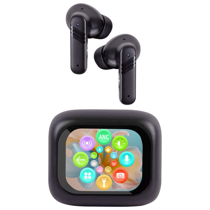 Trevi Cuffie Wireless con Traduzione AI Display Touch Screen EAR 100 AID Nero
