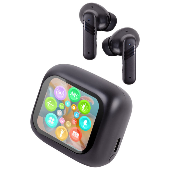 Trevi Cuffie Wireless con Traduzione AI Display Touch Screen EAR 100 AID Nero