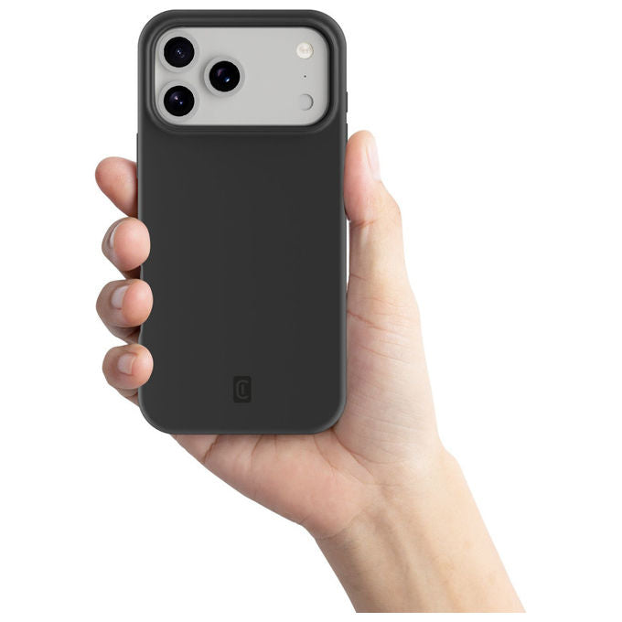 Cellularline Sensation Cover in Silicone Ultra Morbida Nera per iPhone 17 Pro