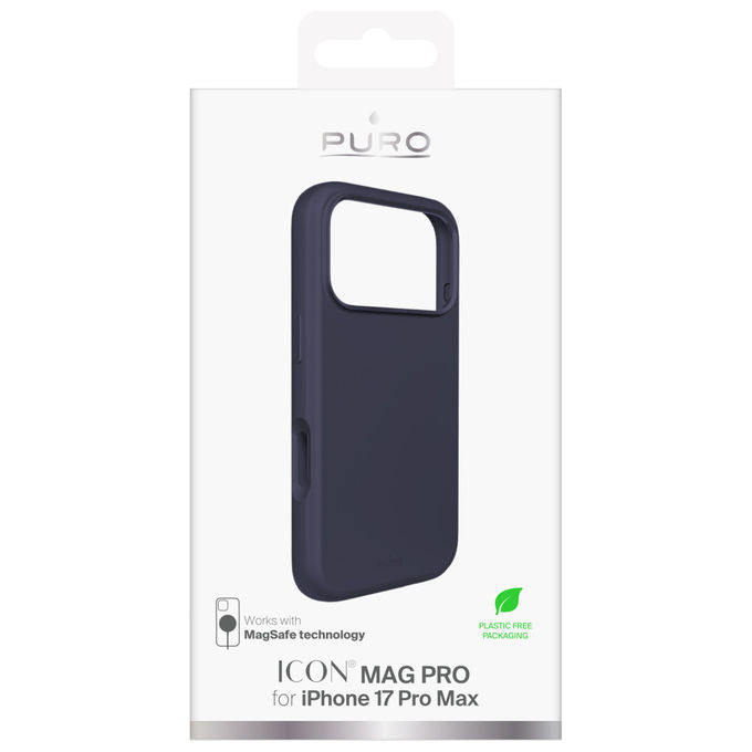 Puro, Icon Mag Pro, Cover per iPhone 17 Pro Max, Silicone, Blu Scuro