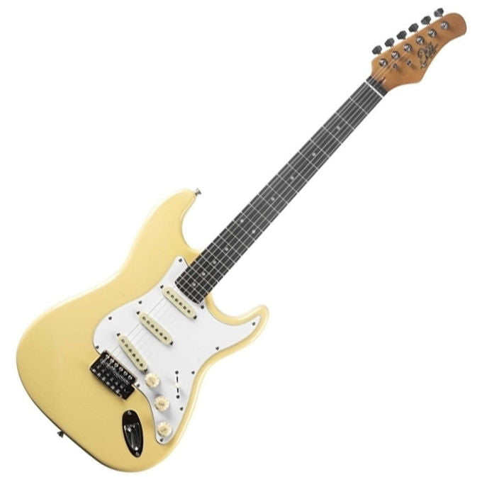 Eko Chitarra Elettrica Stile Strat Cream Corpo in Pioppo Manico in Acero