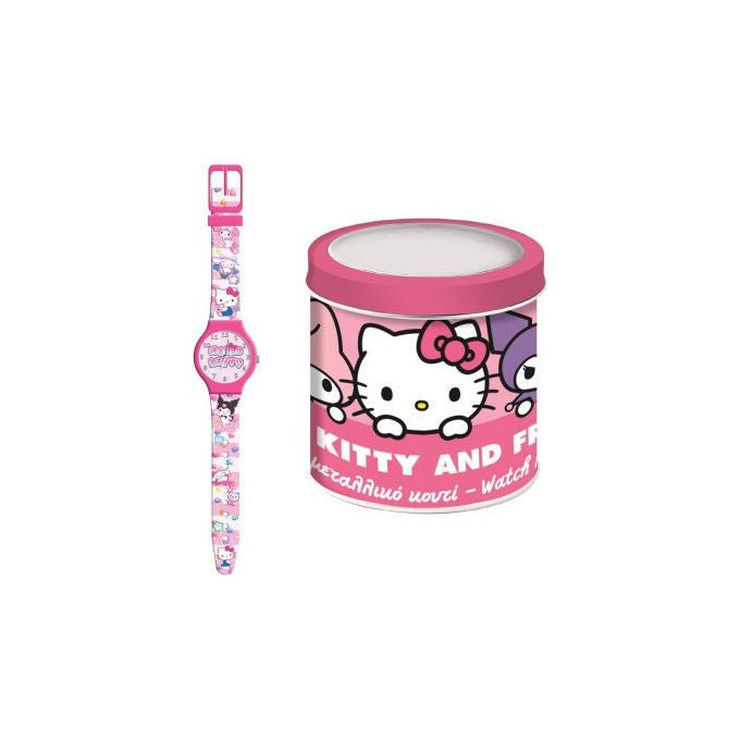 Ds Import Orologio Analogico Hello Kitty Scatola di Latta Diametro 35 cm