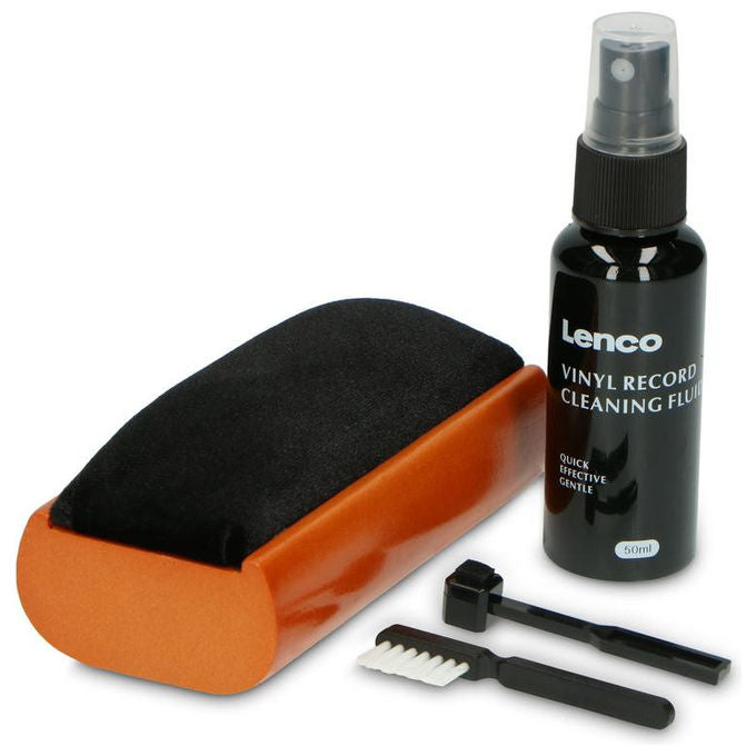 Lenco Kit di Pulizia per Dischi in Vinile TTA-5IN1 con Spazzola in Velluto e Liquido Detergente