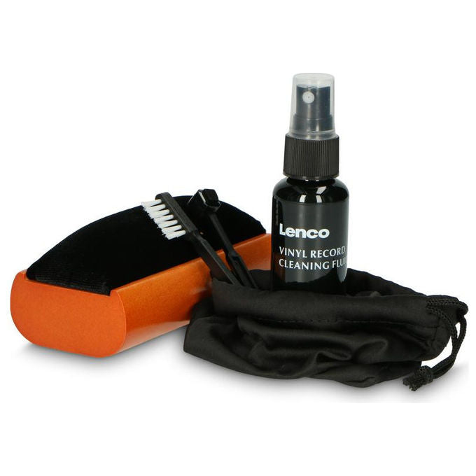 Lenco Kit di Pulizia per Dischi in Vinile TTA-5IN1 con Spazzola in Velluto e Liquido Detergente