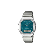 Casio Vintage AQ - 240E - 3AEF Orologio Retro' Ana - Digi Dual Time Argento - Azzurro - Yeppon
