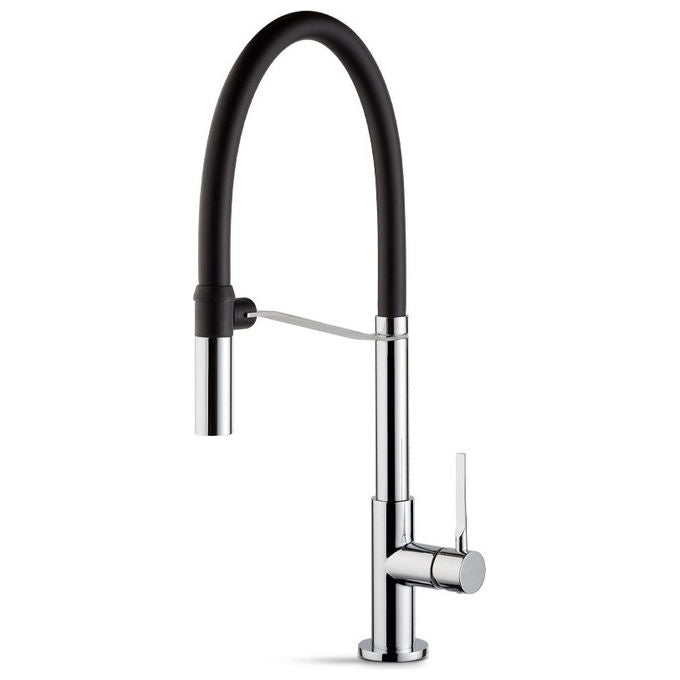 Newform Miscelatore Lavello Monocomando Maki Cromo-Nero Bocca Girevole e Orientabile