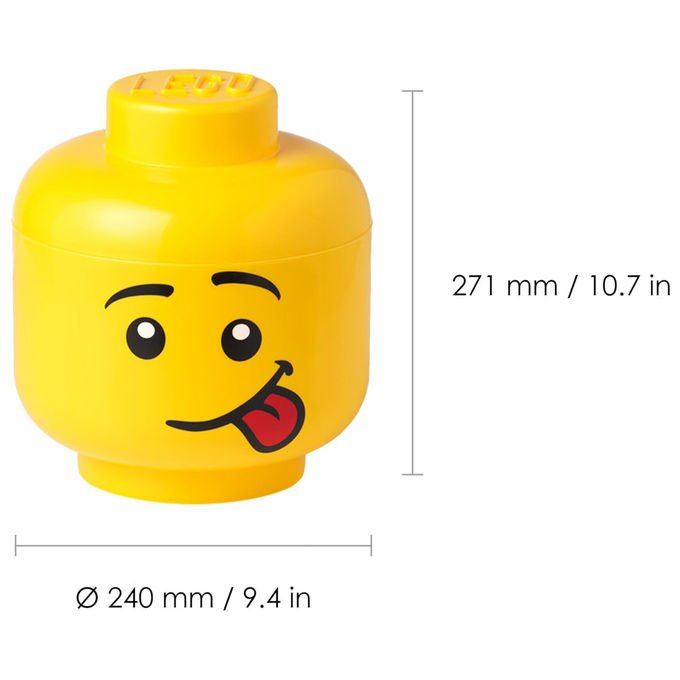 Room Copenhagen, Contenitore Lego, Testa Grande Silly, Giallo, Impilabile, Plastica