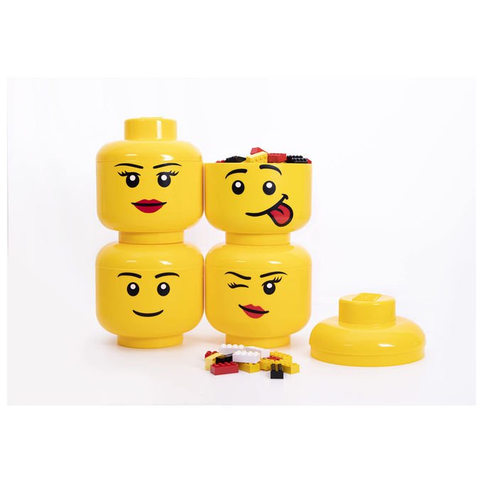Room Copenhagen, Contenitore Lego, Testa Grande Silly, Giallo, Impilabile, Plastica