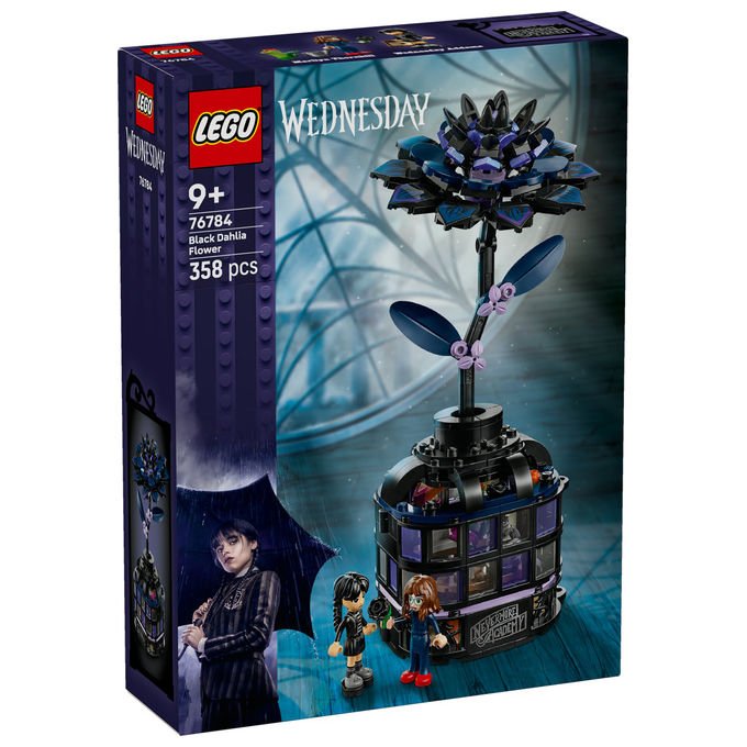 Lego Fiore di Dalia Nera Set da Costruzione Include Minifigure Mercoledì Addams