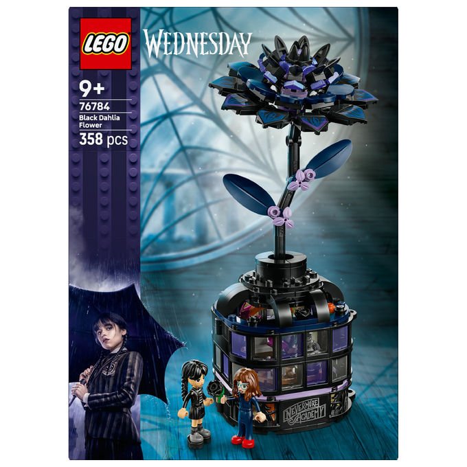 Lego Fiore di Dalia Nera Set da Costruzione Include Minifigure Mercoledì Addams