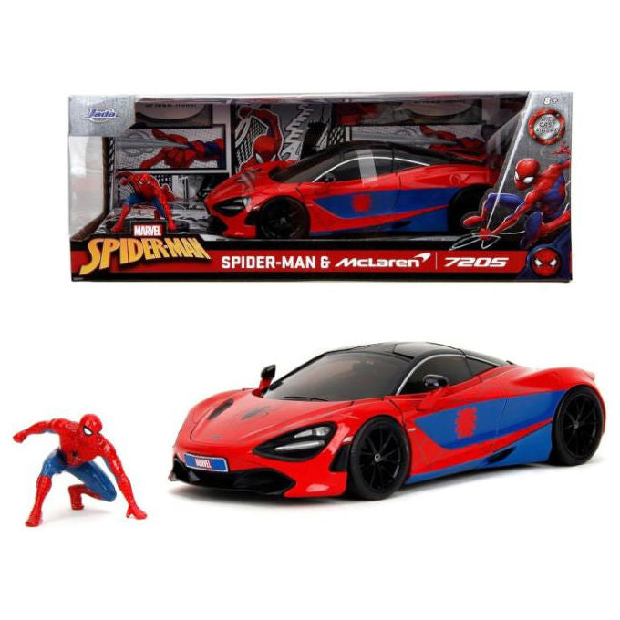 Jada Toys Spider-Man McLaren 720S Modellino in Scala 1:24 con Figura