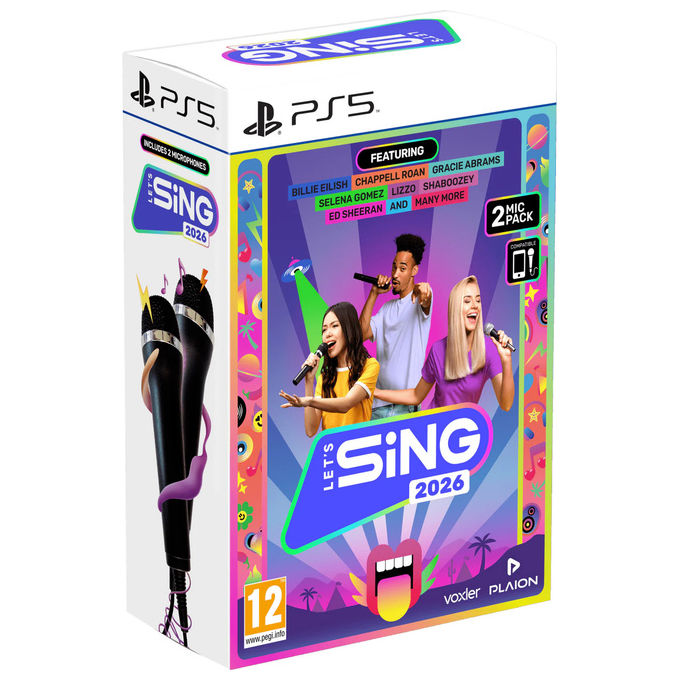 Plaion Let's Sing 2026 2 Mic Pack per PlayStation 5