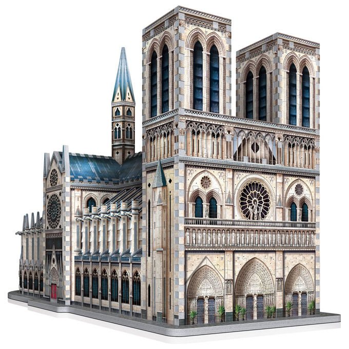 Wrebbit 3D, Notre-Dame de Paris, Puzzle 3D, 830 Pezzi, Multicolore