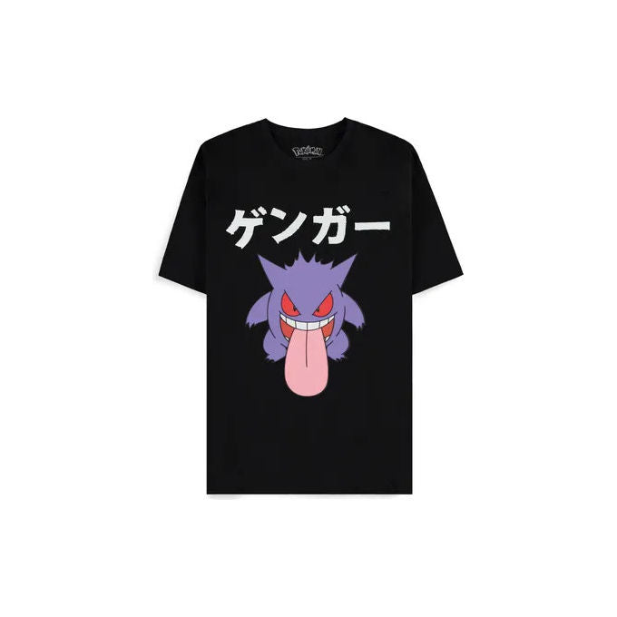 Pokémon Maglietta Uomo Gengar Japan Manica Corta Nera