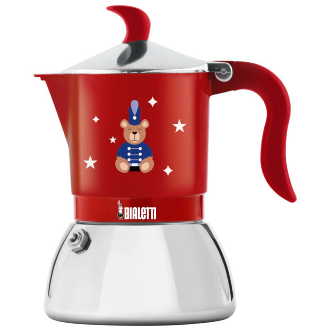 Bialetti Caffettiera Moka Manuale 0.473 L Acciaio Inox Rosso