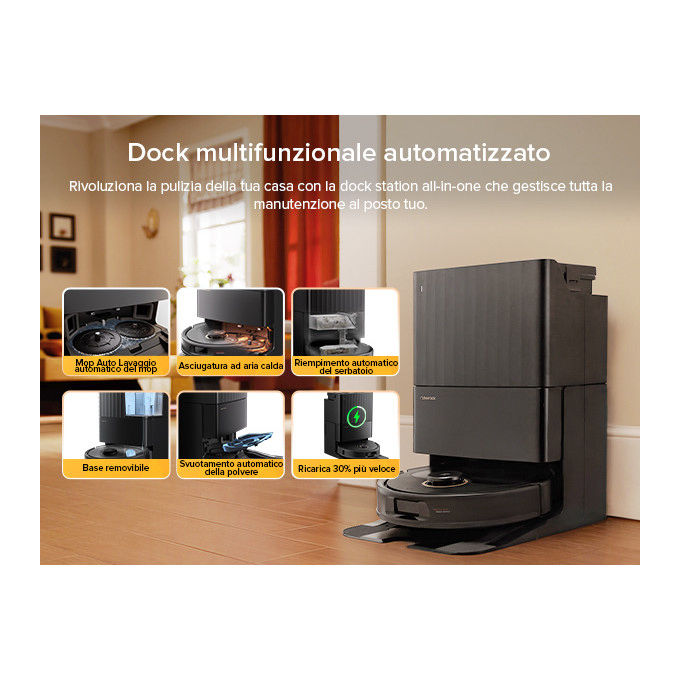 Roborock Robot Aspirapolvere e Lavapavimenti Qrevo 5AE 12000 Pa Nero