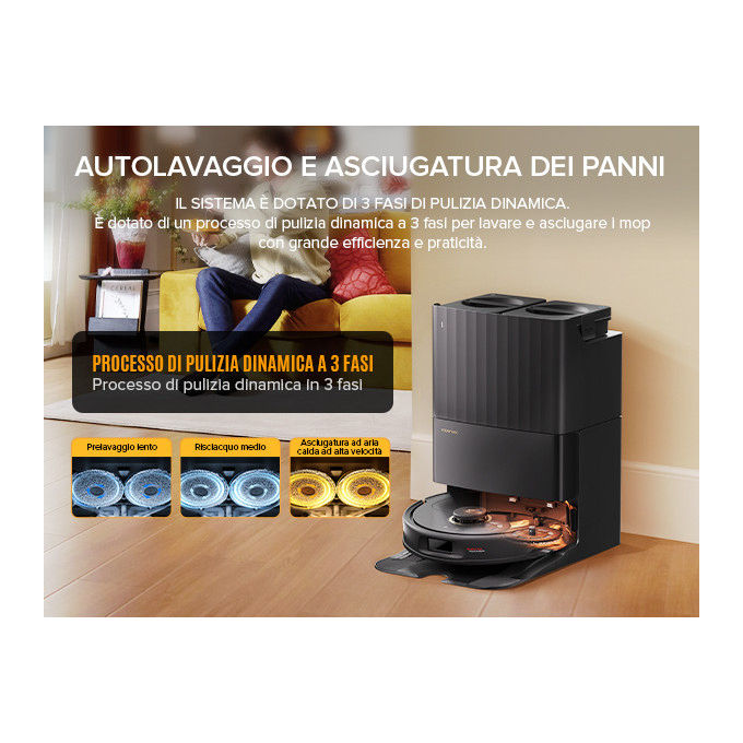 Roborock Robot Aspirapolvere e Lavapavimenti Qrevo 5AE 12000 Pa Nero