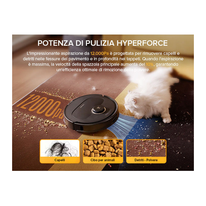 Roborock Robot Aspirapolvere e Lavapavimenti Qrevo 5AE 12000 Pa Nero