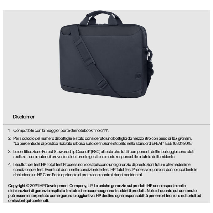 HP, Valigetta Porta Notebook 14 Pollici Everyday, Poliestere, Resistente all'Acqua