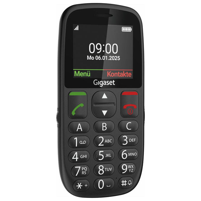 Gigaset GL395 Telefono Cellulare per Anziani Nero Sim Singola Tasto SOS