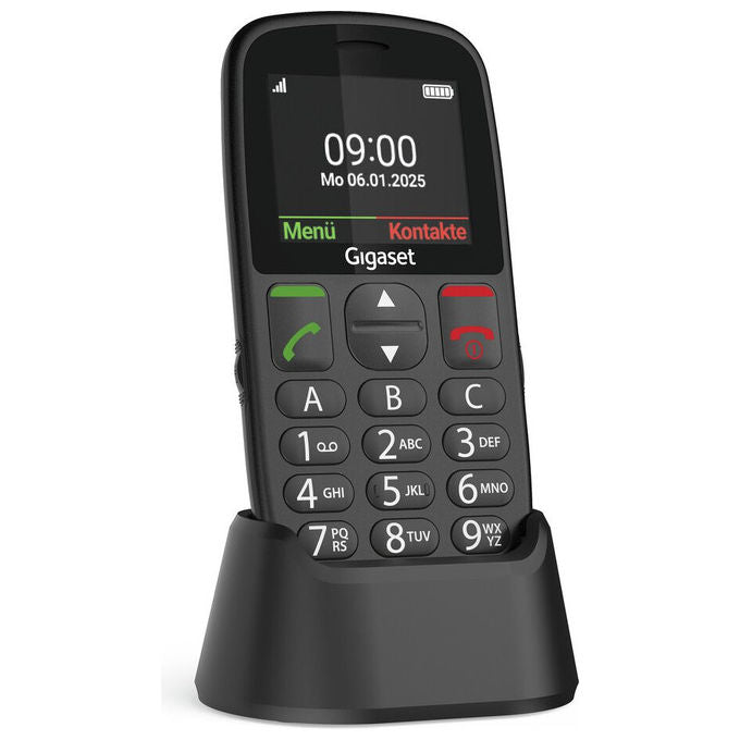Gigaset GL395 Telefono Cellulare per Anziani Nero Sim Singola Tasto SOS