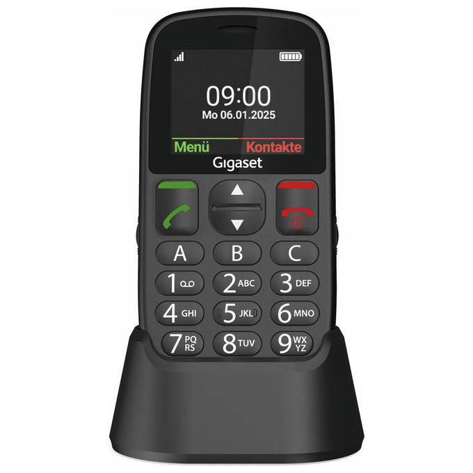 Gigaset GL395 Telefono Cellulare per Anziani Nero Sim Singola Tasto SOS
