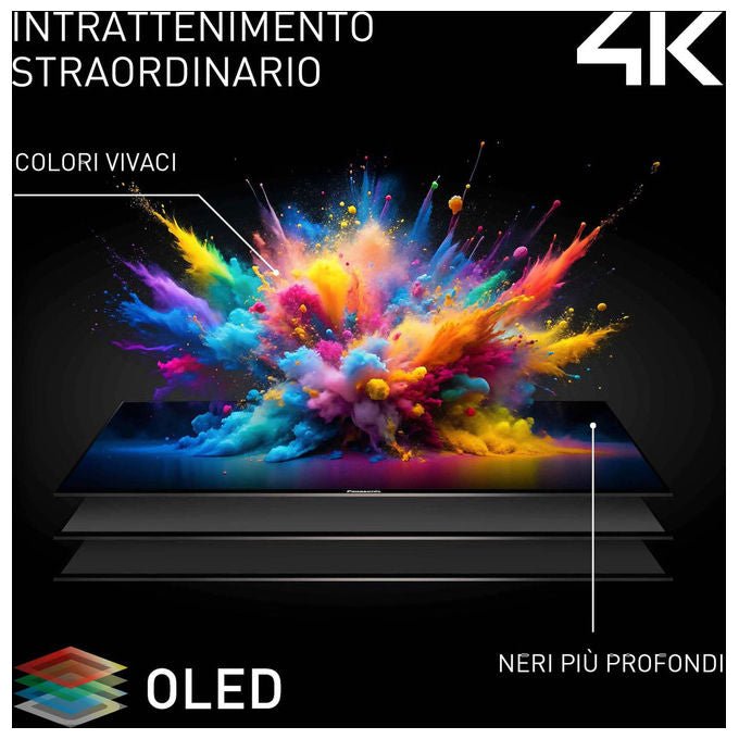 [ComeNuovo] Panasonic Tv OLED 4K Ultra HD 55 Pollici Smart Tv Fire Tv Dolby Vision e Atmos Nero