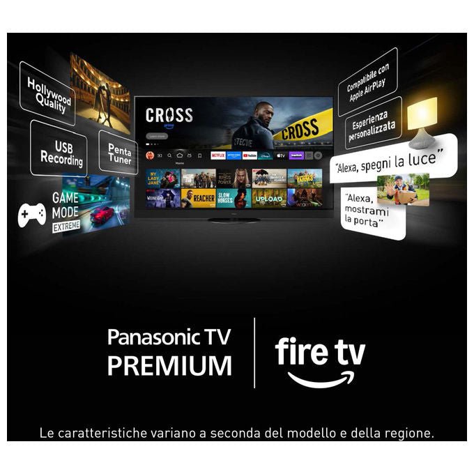 [ComeNuovo] Panasonic Tv OLED 4K Ultra HD 55 Pollici Smart Tv Fire Tv Dolby Vision e Atmos Nero