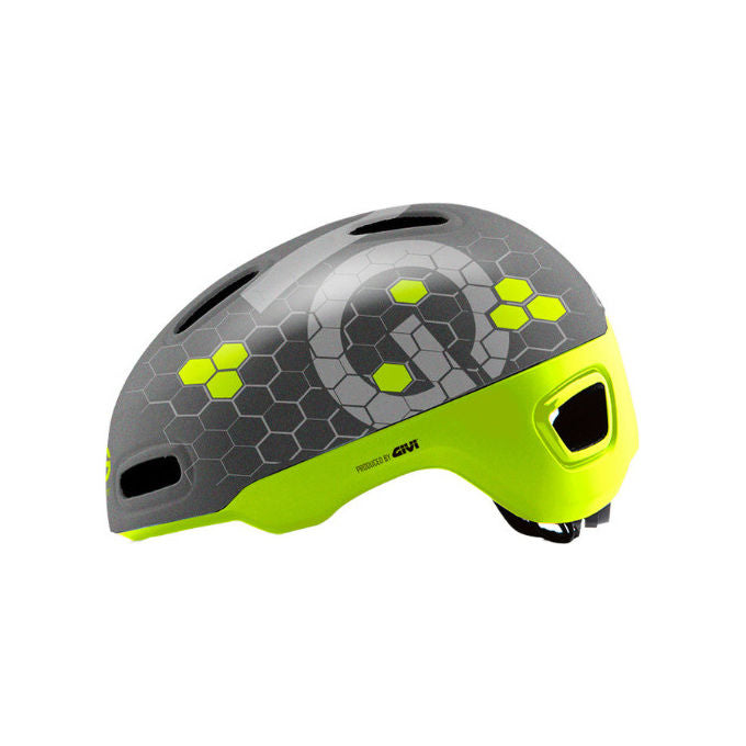EMG Casco Bici-Monopattino Con Luce Led Omologato Grigio-Giallo Fluo Taglia L