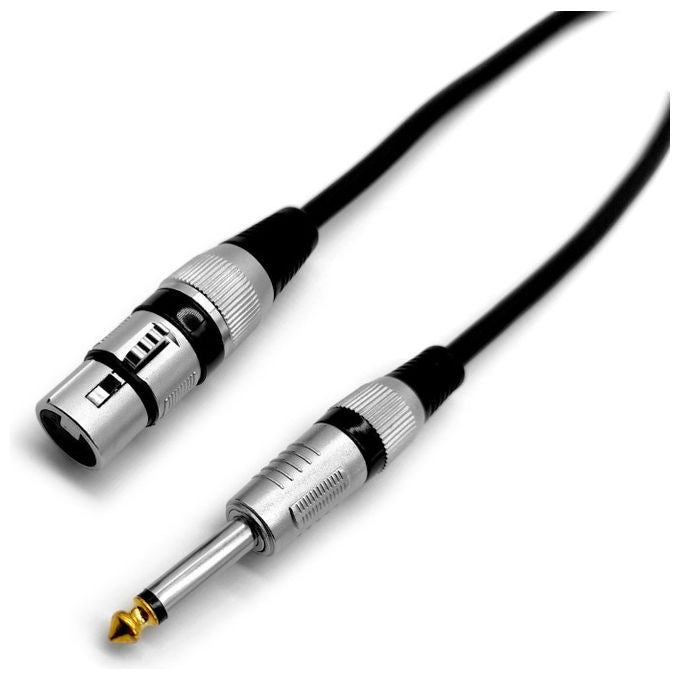 NuovaVideosuono Cavo Microfono Jack 6.3 mm Cannon XLR 5 mt Nero