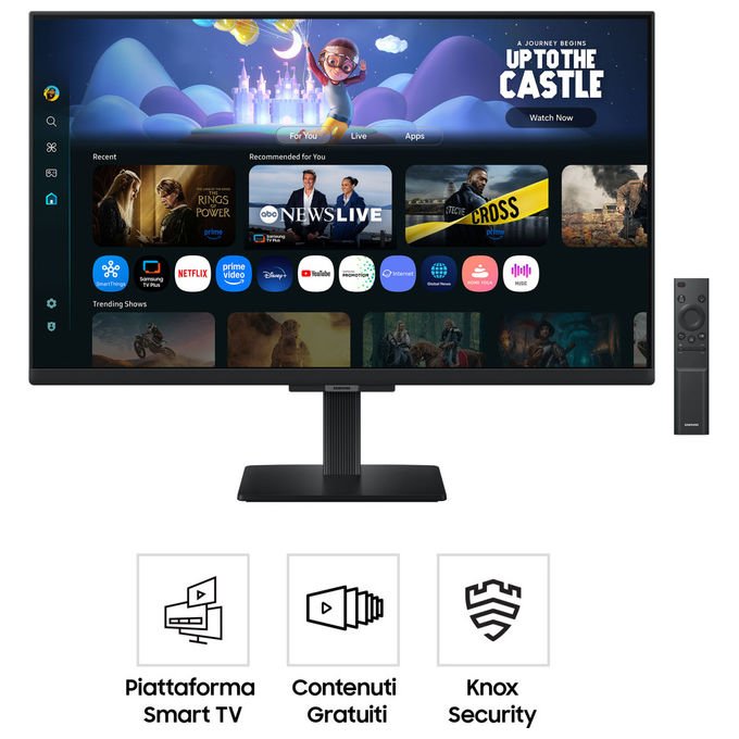 Samsung LS27FM500EUXEN Smart Monitor M5 27'' IPS Full HD 1920x1080 60Hz Gaming Hub Wi-Fi Bluetooth HDMI colore Nero