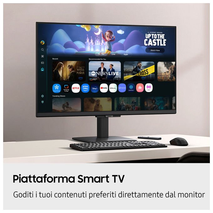 Samsung LS27FM500EUXEN Smart Monitor M5 27'' IPS Full HD 1920x1080 60Hz Gaming Hub Wi-Fi Bluetooth HDMI colore Nero