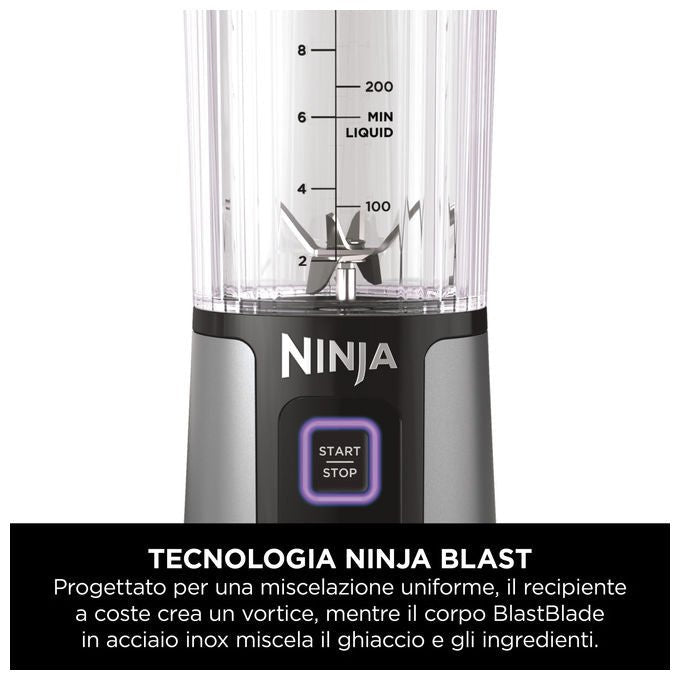 Ninja, Frullatore Portatile Blast, 0.53L, Blu Denim, Ricaricabile USB - C - Yeppon